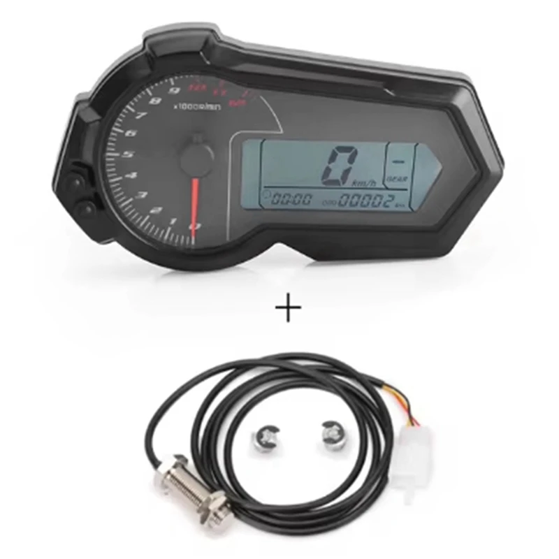 Universal 1200RPM Motorcycle Odometer Tachometer UTV LCD Digital Speedometer Gauge For 2,4 Cylinders N1-6