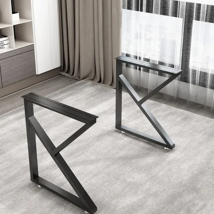 K-shaped island table legs bracket wrought iron metal, bar counter long table feet