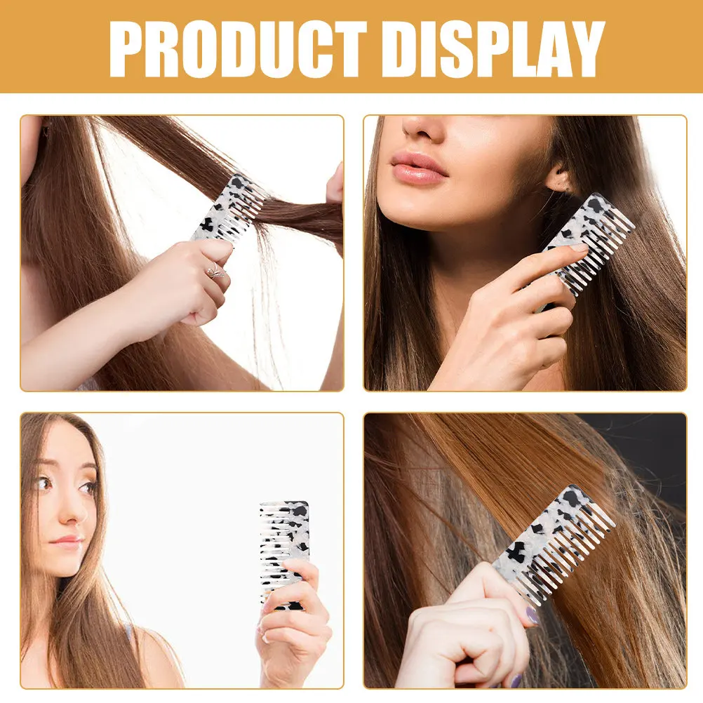 2Pcs Anti-Static Combs Acetate Sheet Material Hair Detangling Combs for Curly Hair Styling Travel Use Comb Set