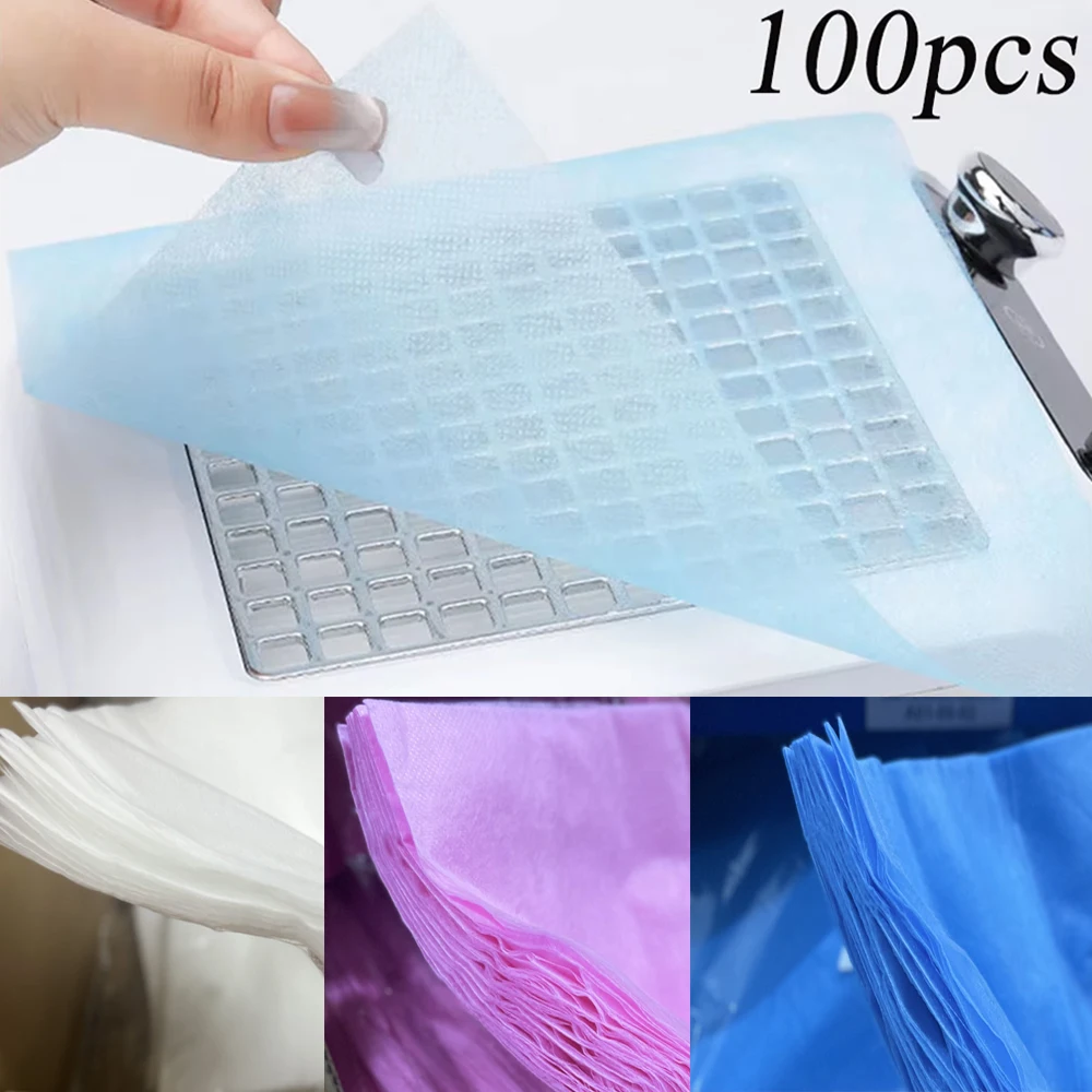 100pcs Nail Art Vacuum Dust Collector Non-Woven Disposable Filter Paper Pink/Blue/White Paper Manicure Machine Dust Filter Paper