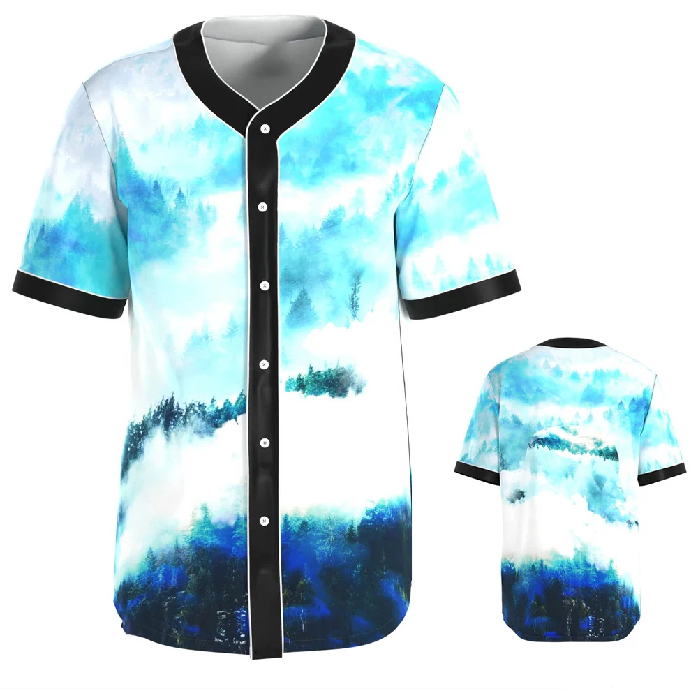 

Tie Dyed Starry Sky Pattern Casual Fashion Top Men's Baseball Pattern Short Sleeved T-Shirt Men's Summer Daily Sports MB25