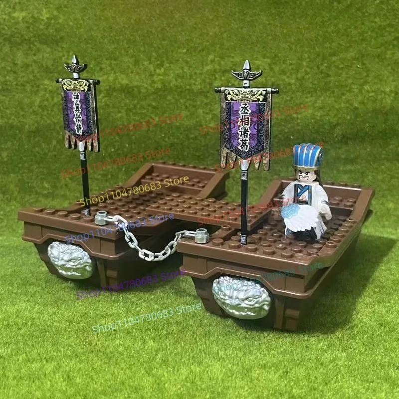 

MOC New Doll Building Blocks Mini Doll Zhuge Liang Warship Burning Chibi Toy Ornaments Splicing Holiday Gift Collection
