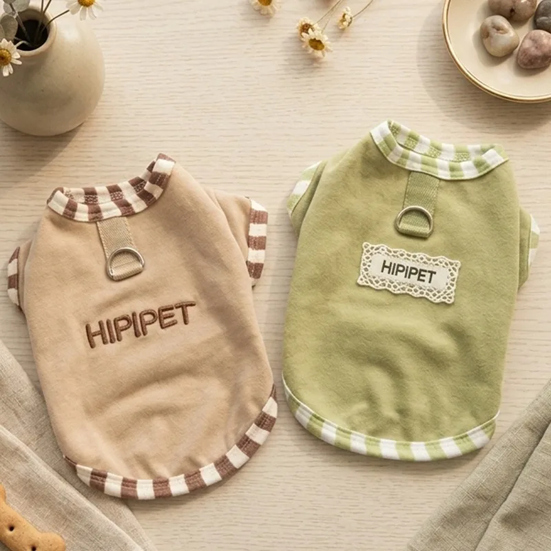 Winter Schnauzer Thermal Base Layer, Teddy Letter Print Clothes, Maltese Soft Pullover, Plaid Vest with Leash Hole