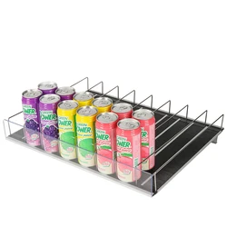 Refrigerator Basket Drink Beer Cola Can Soda Storage Rack Beverage Cooler Gravity Feed Shelf Mini-Roller Plastic Roller Shelves