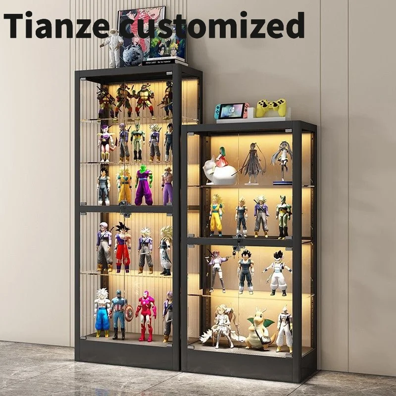 Customized-Fashion Products Showcase Keep Candy And Sweets Rotating Aluminum Display Wooden Glass Showcase