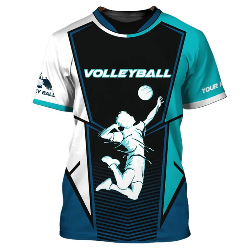 

Volleyball uniform neutral 3D printed men's T-shirt fashionable short sleeved sportswear comfortable breathable quick drying