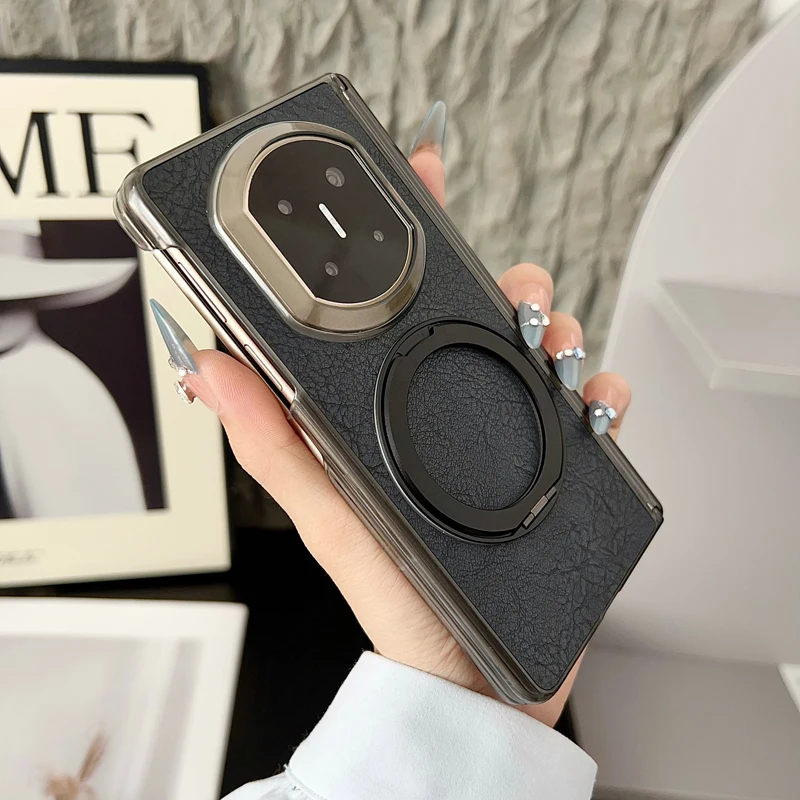 

Чехол для Huawei Mate X7 X6 X5 X3, чехол ELVEV, роскошный магнитный чехол из искусственной кожи с вращающимся кольцом и подставкой для телефона