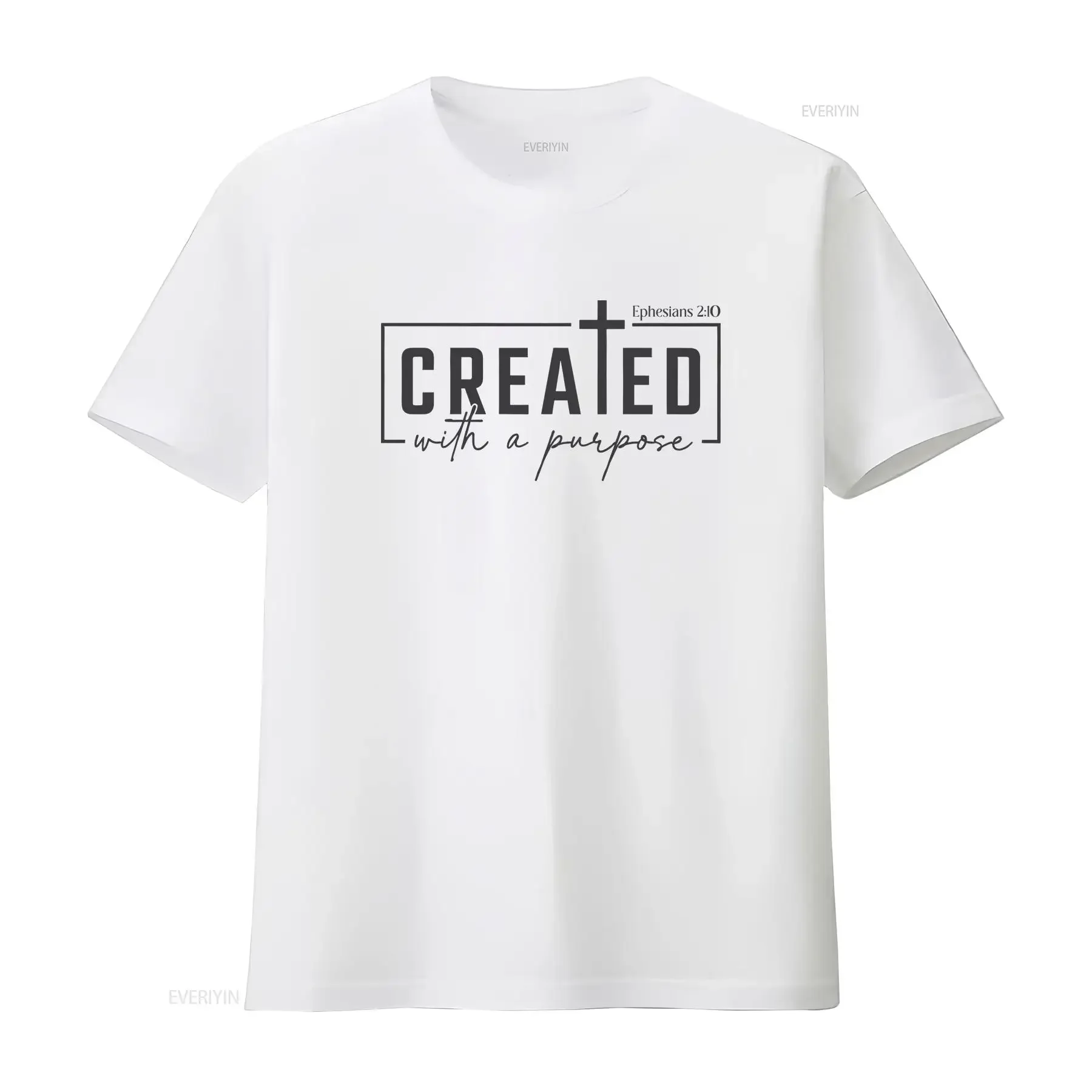 تم إنشاؤها بقميص الغرض الملابس المسيحية هدية اللاهوت مهمة دراسة الكتاب المقدس آية الإيمان تي شيرت عتيق مغسول أوم #4