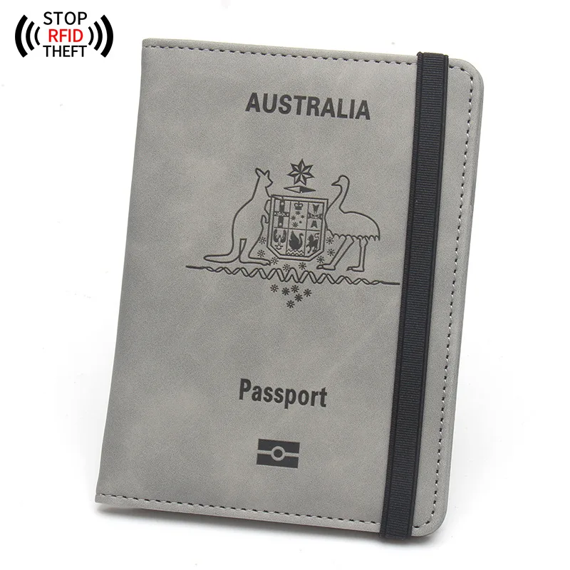 Funda de pasaporte australiana Rfid, billetera de viaje, funda para pasaporte, tarjetas, documentos, Organizador