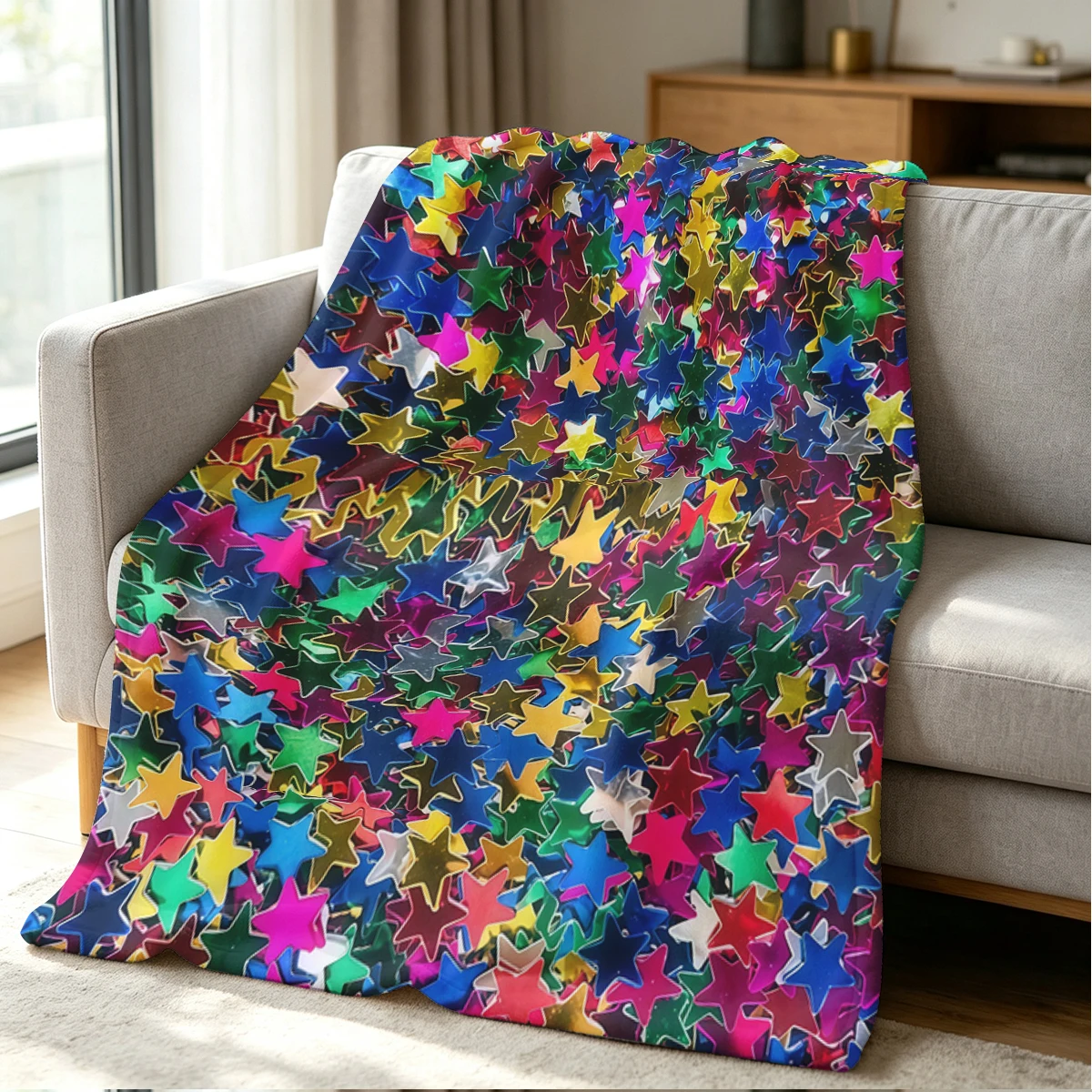 Color Confetti Blanket Soft Cozy Throw for Sofa Bed Festive Holiday Decor Gift for Kids and Adults,Lightweight and Warm
