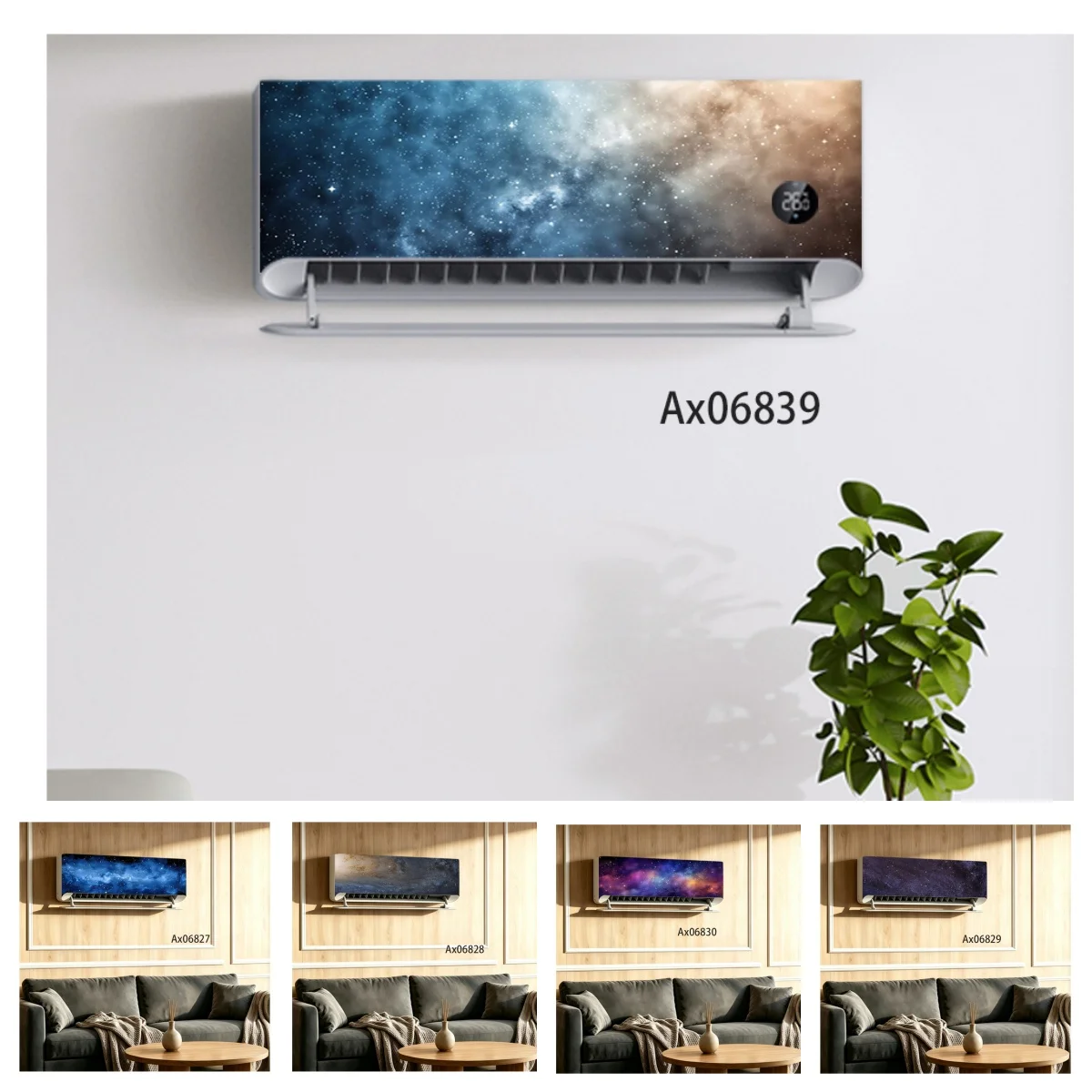 Galaxy Nebula Space Air Conditioner Sticker Self‑Adhesive Waterproof Anti‑Scratch Vinyl AC Wall‑Mounted Air Conditioner Skin
