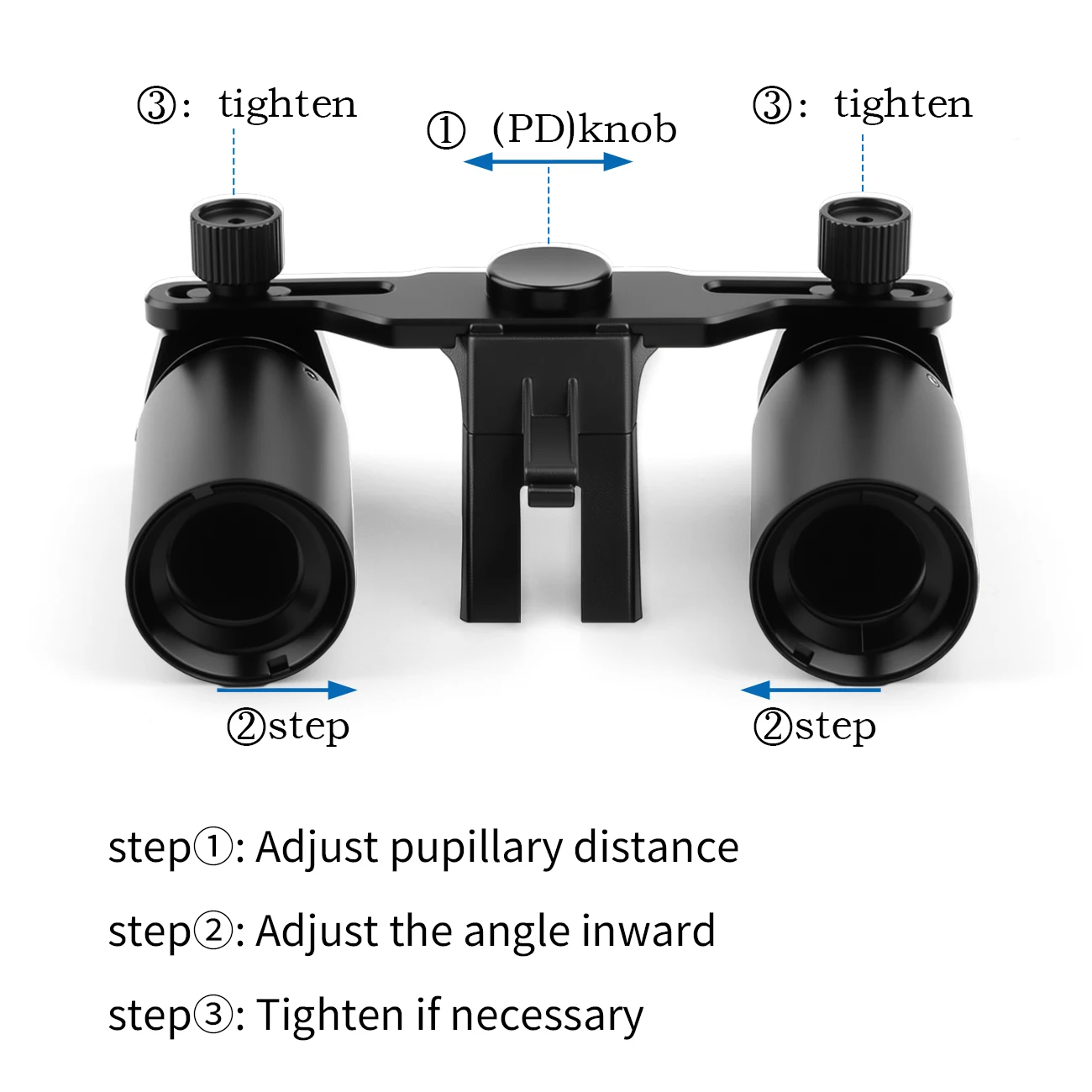 2.5X/3.5X/4X/5X/6X Optional Dental Binocular Surgical Loupes 5W Double Headlight LED Light Medical Magnifier for Clinical