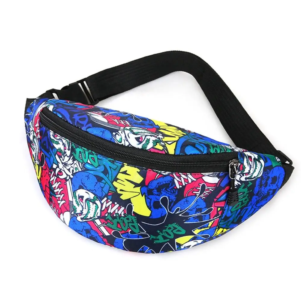 

Portable Flower Pattern Waist Bag Waterproof Large Capacity Chest Bag Nylon Printing Fanny Pack