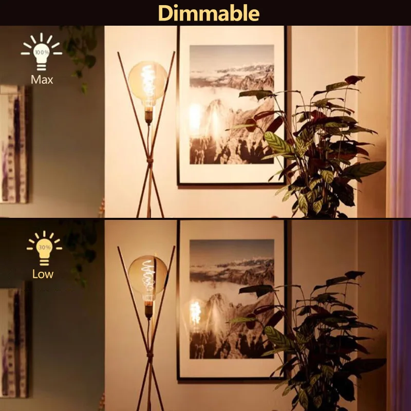 مصابيح فيليبس LED المزخرفة ST64 E27 5.5 وات (= 25 وات) مصابيح خيوط كلاسيكية قابلة للتعتيم 220-240 فولت 2000 كيلو ضوء دافئ ناعم كهرماني ذهبي LED #4