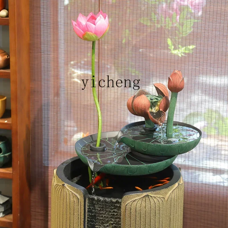 New Chinese-style Indoor Living Room TV Cabinet Circulating Water Landscape DecorationN10