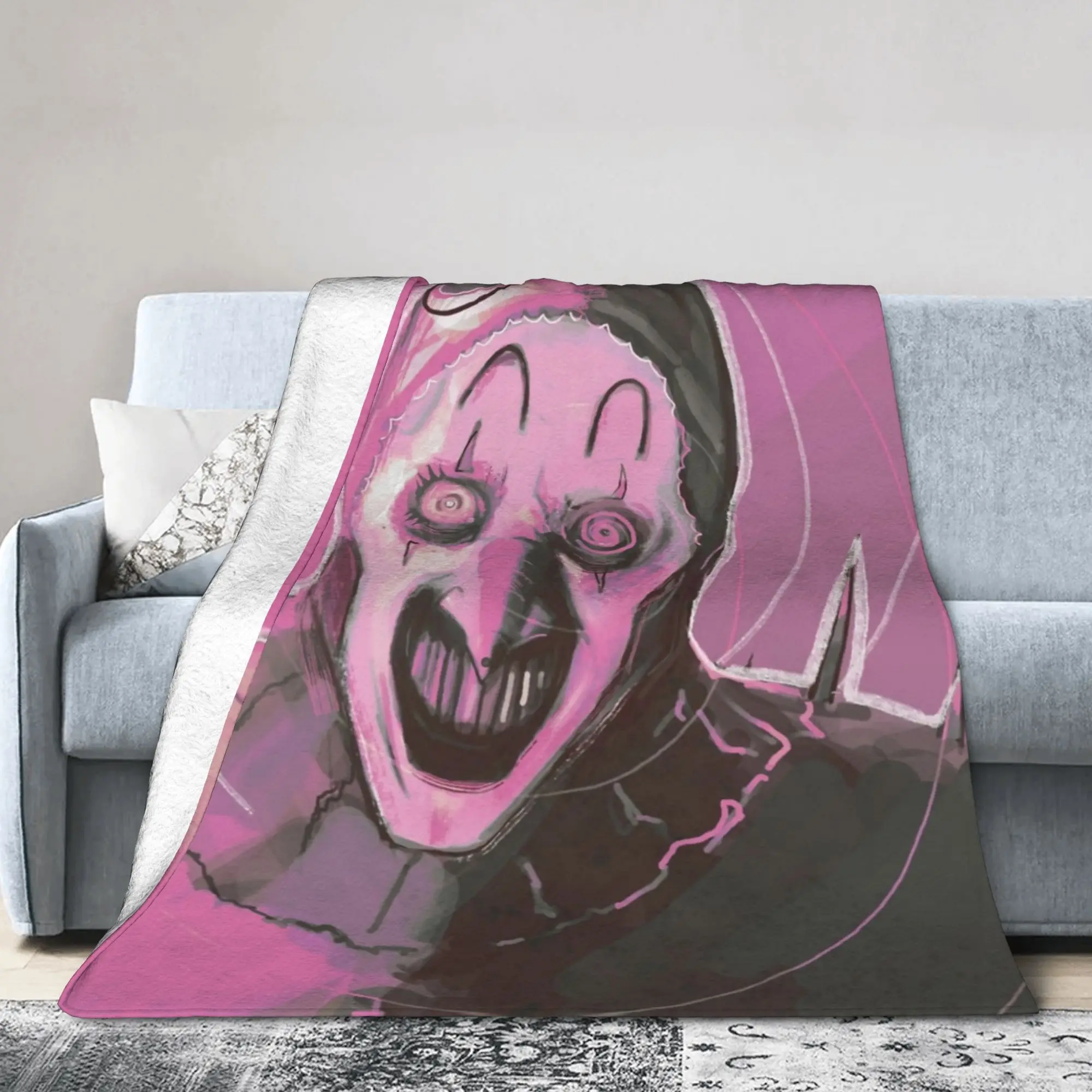 Art the Clown The Terrifier 3 Blanket Fleece Printed   Multifunction Lightweight Thin Throw Blankets for Sofa Outdoor Bedspreads