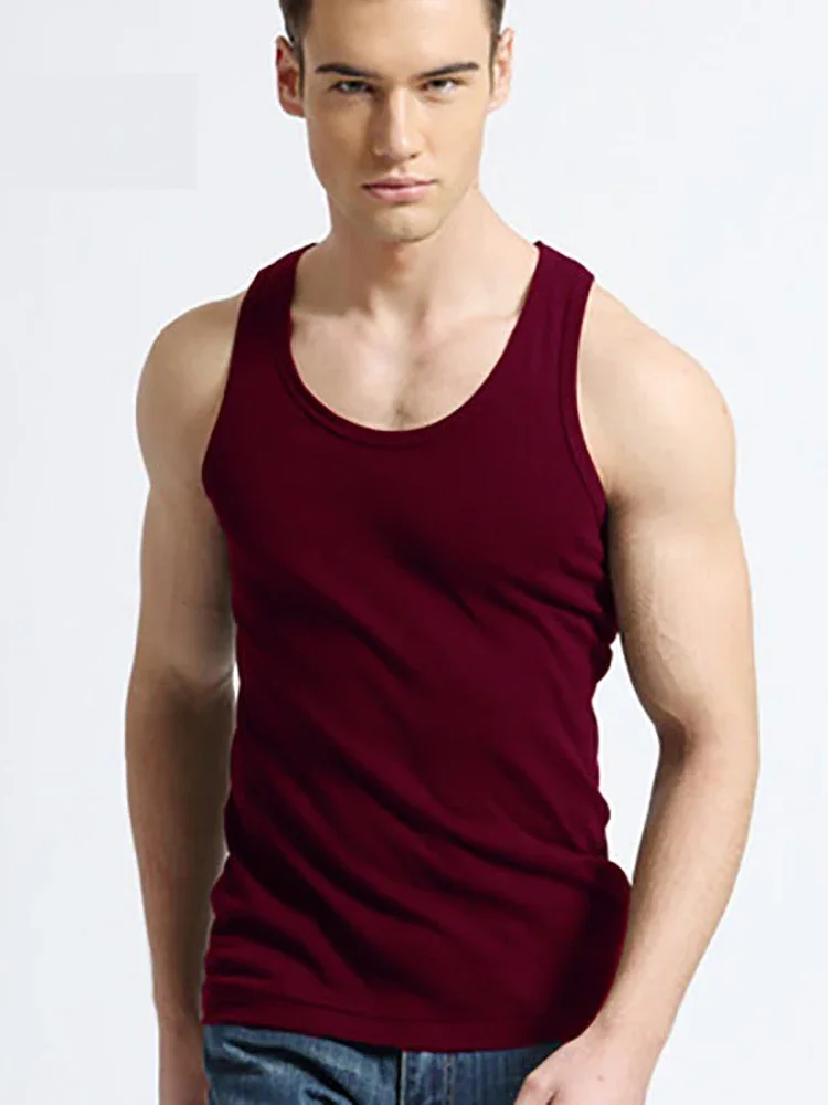 

Men's Underwear Cotton Tank Top Men High Quality Bodybuilding Singlet Sleeveless Slim Fit Vest Men Tank Tops