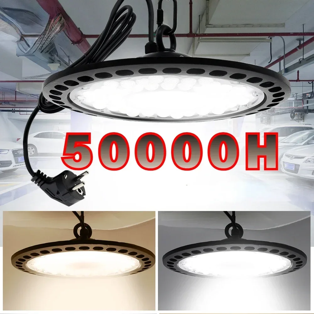 슈퍼 브라이트 UFO LED 하이 베이 조명, 방수 상업 산업 조명, 시장 창고 작업장 차고 램프, AC220V