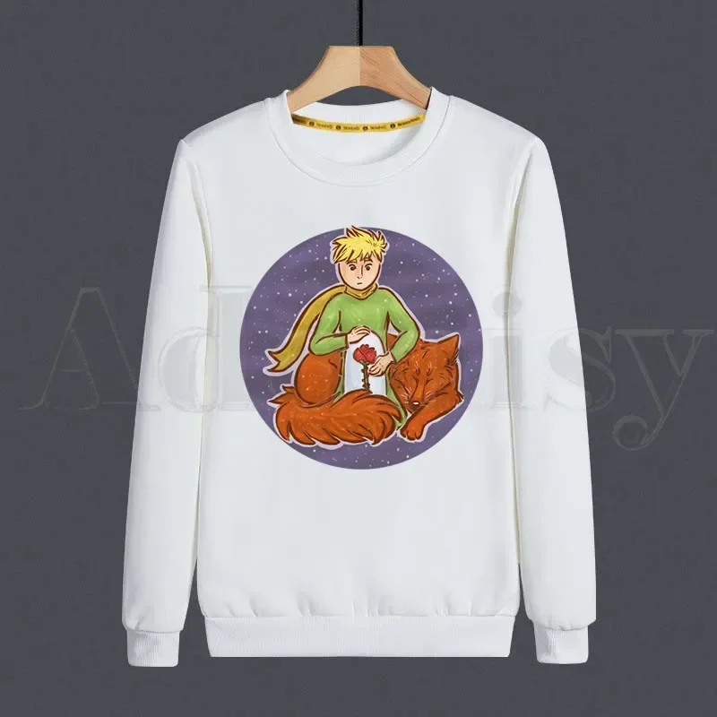 Little Prince Art Beautiful Retro Pretty Cute Hoodies Sweatshirt Print Trend Mens Clothes Hip-Hop Male Crewneck Hoodies Men