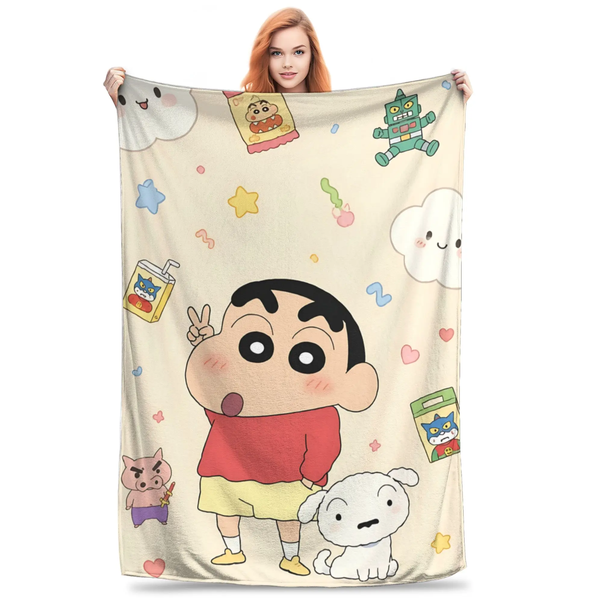 1PC Home Crayon Shin chan‌s  Blanket Throw Super Cosy Plush Living Room Sofa