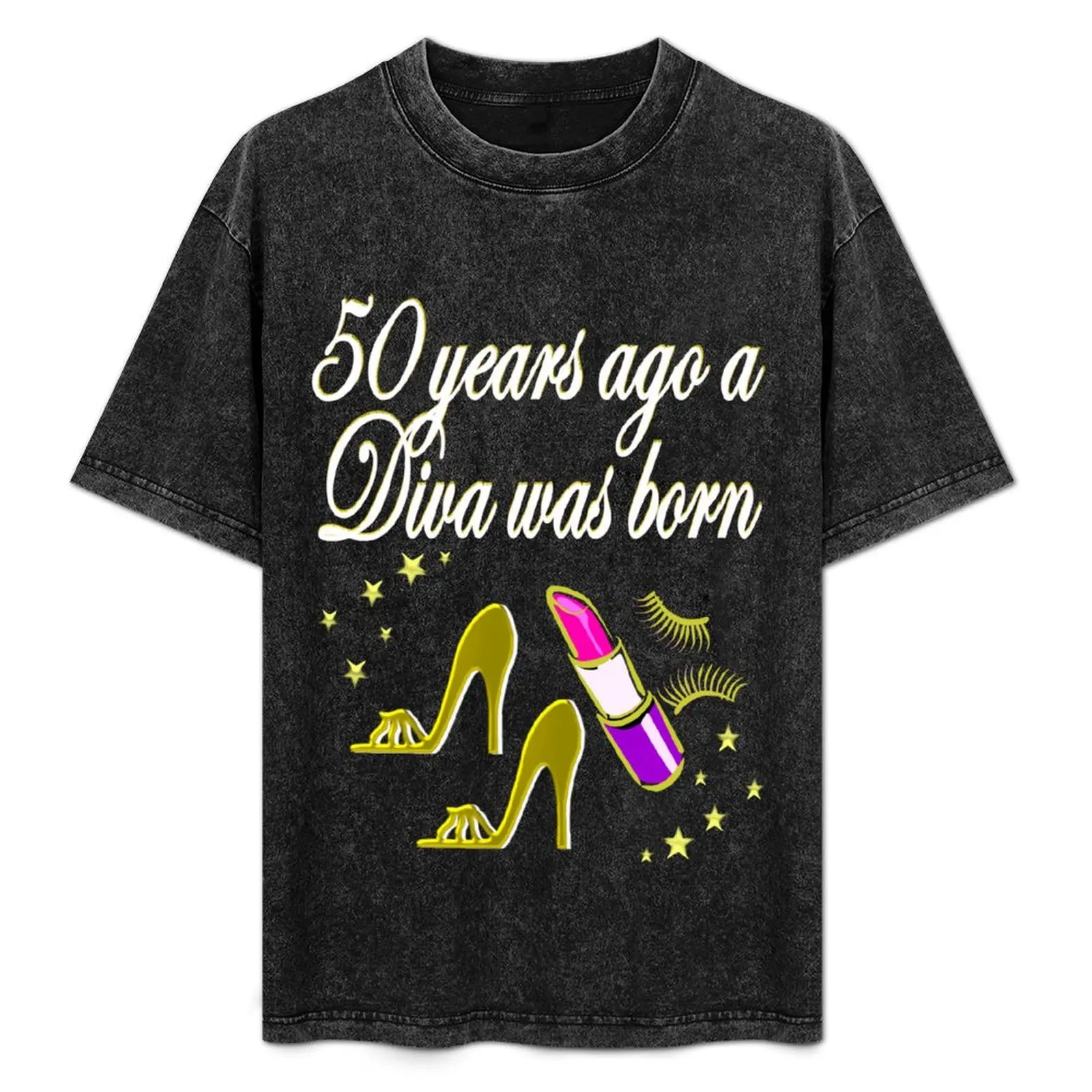 

GORGEOUS 50TH BIRTHDAY FABULOUS DIVA DESIGN T-Shirt man t shirt graphic t shirts for man pack cotton T-Shirt