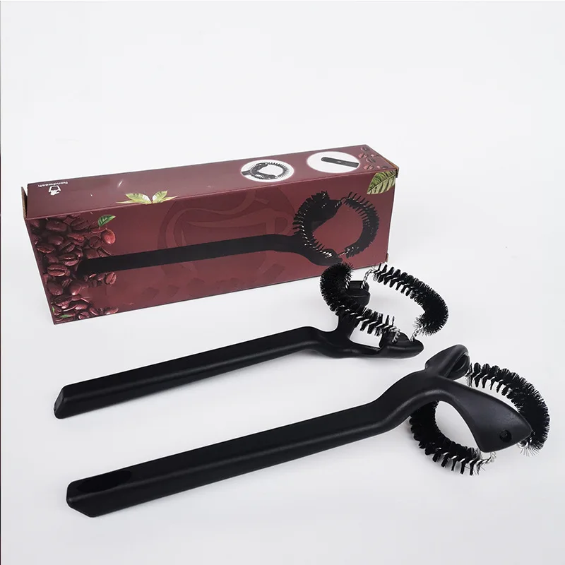 Coffee Machine Cleaning Brush Elbow Coffee Brush Long Handle Brewing Head Cleaning Brush Kitchen Cleaning Utensils