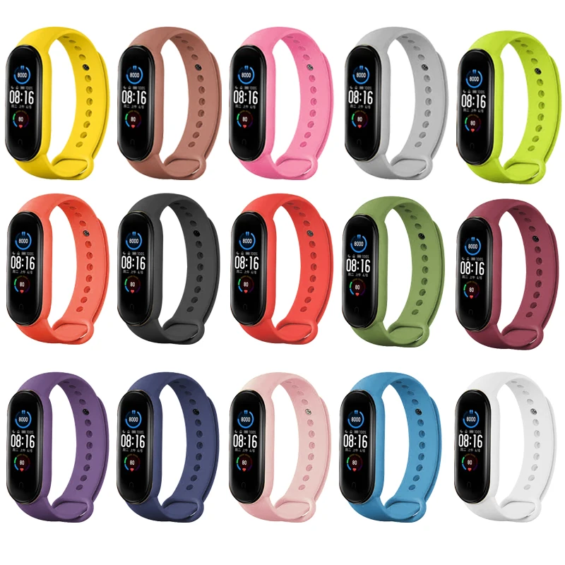 

Silicone Strap For Xiaomi Mi Band 5 6 7 Smart Watch Accessories Sport Replacement Wristband Bracelet For MiBand 3 4 Mi Band 7