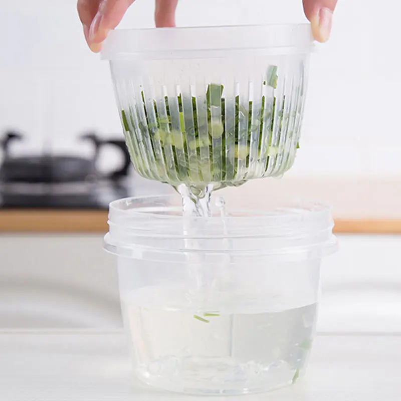 A Crisper Household Ginger Garlic And Chopped Green Onion Storage Box Drinkable Fresh-keeping Sealed Bowl