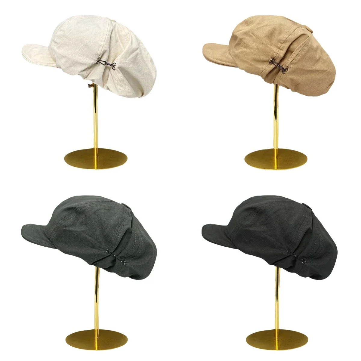 

Versatile Solid Color Painter's Hat Side Buckle Design Peaked Cap Literary Retro Woman Gentle and Breathable Fashion Trend Beret