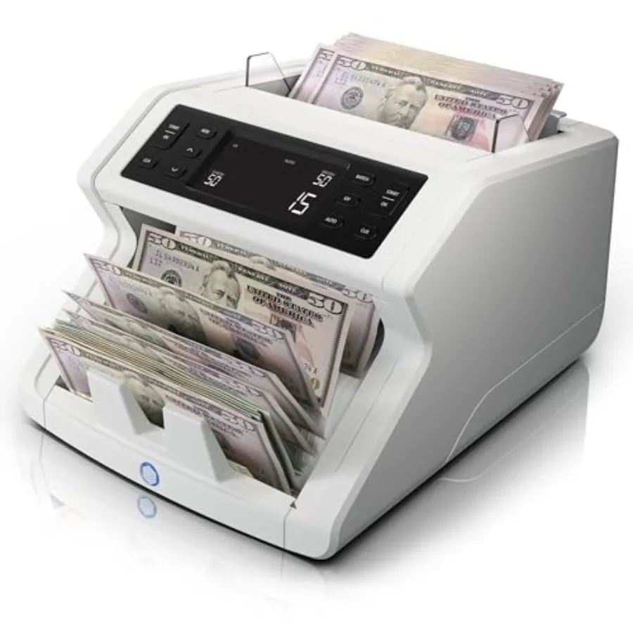

2210 Money Counter Machine with Counterfeit Detection Multi-Currencies Add/Batch Modes LCD-Display High-Speed Counts and Sorts