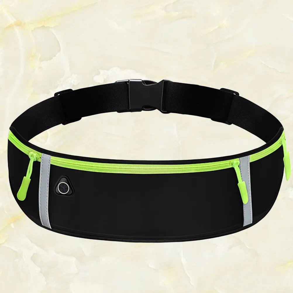 1Pcs Waterproof Sports Waist Pack Large Capacity 7 Inches Black Lightweight Water Resistant Fanny Pack for Running Fitness
