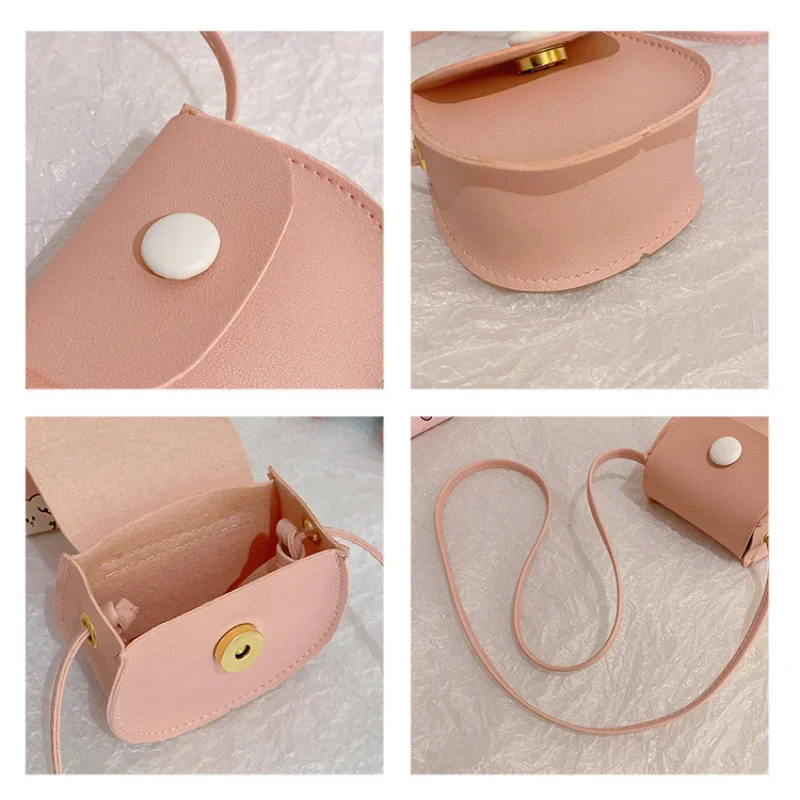 Fashion Kids Children PU Leather Shoulder Bag Lovely Baby Girls Mini Chain Coin Purse Cute Princess Crossbody Bags Small Wallet