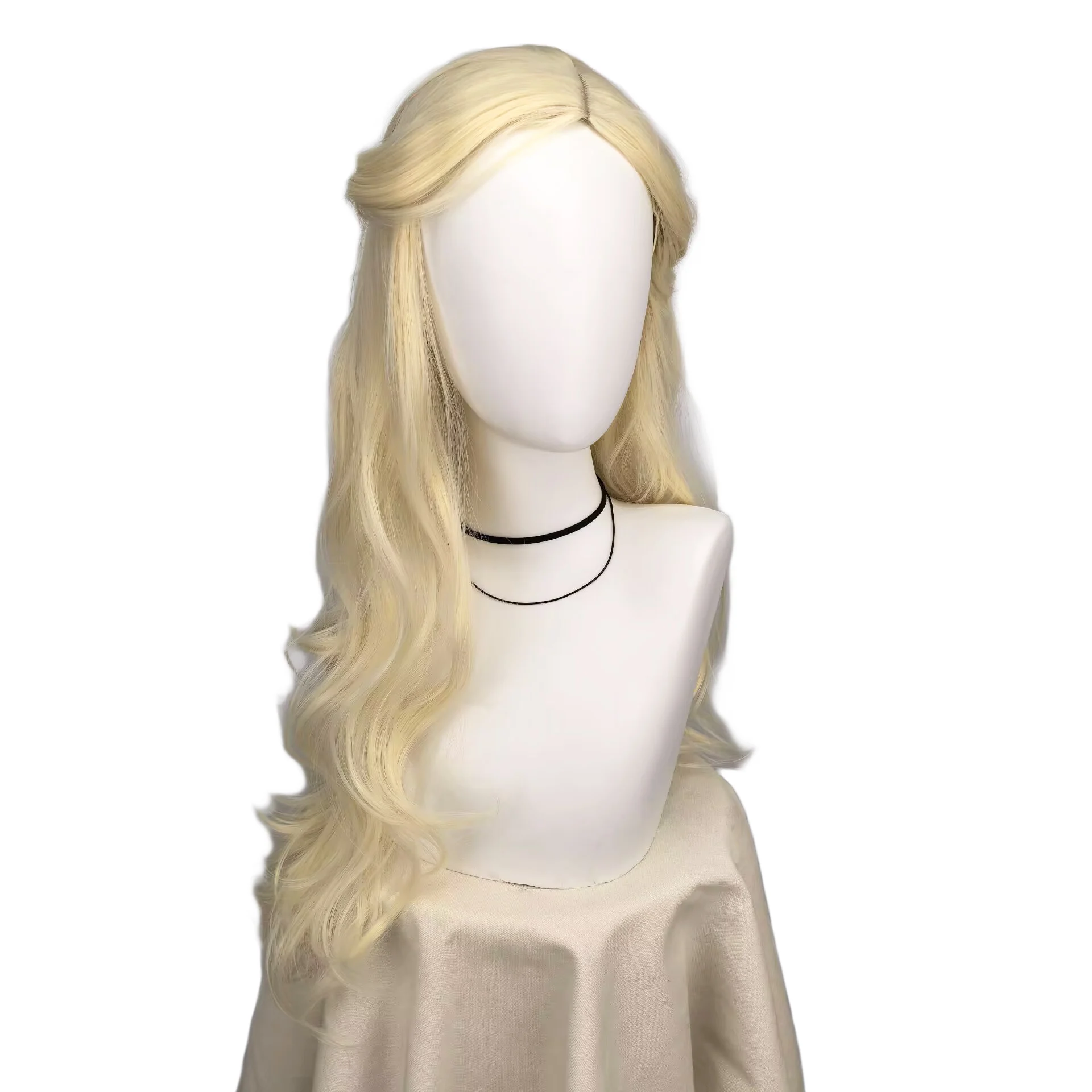 

Glinda Cosplay Wig For Women Girls Wicked Long Wavy Blonde Heat Resistant Synthetic Hair Wigs Cos Glinda Party Halloween