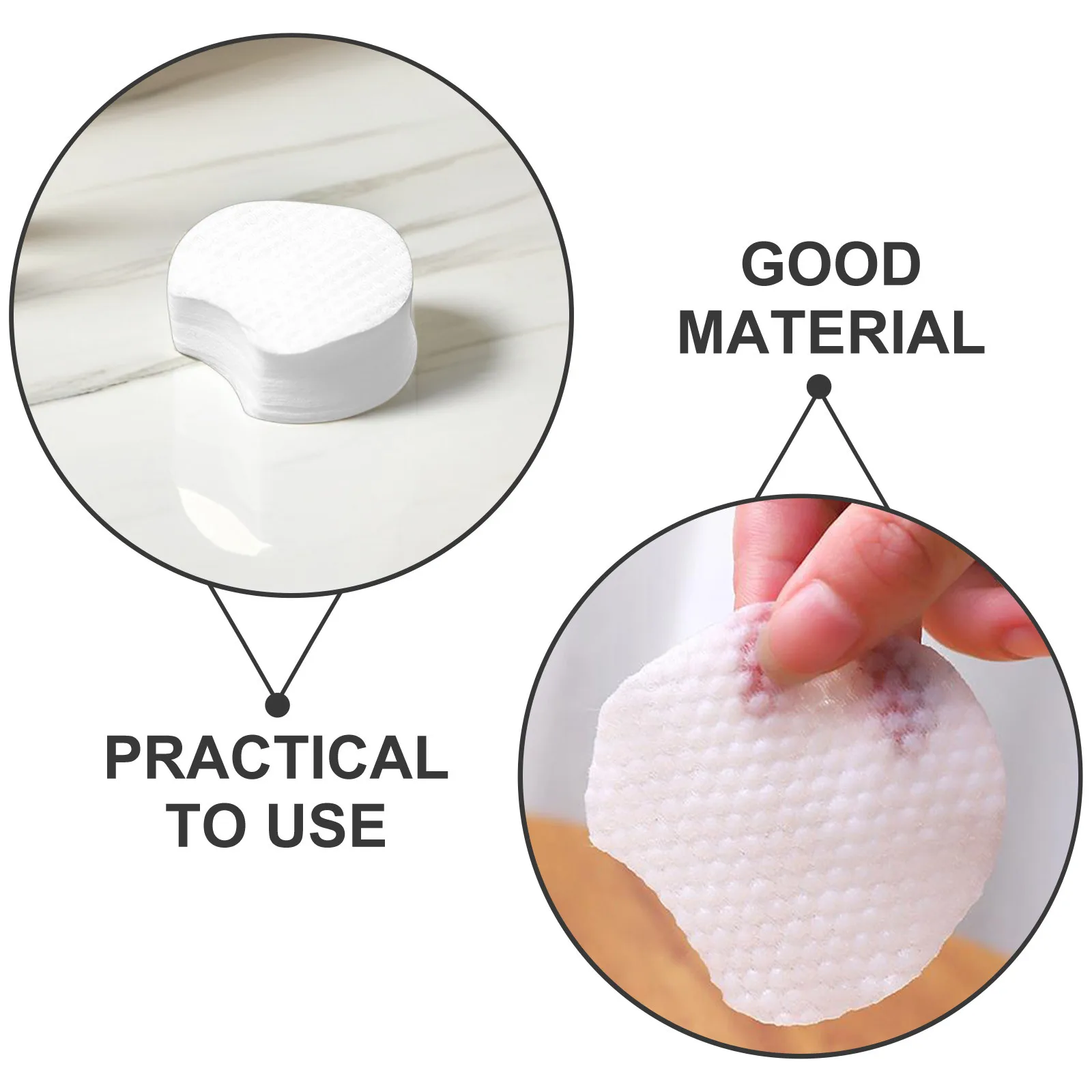 1200枚入り 不織布メイク落としパッド 厚手 ソフトフェイシャルコットンパッド 使い捨て洗浄ツール 敏感肌ケア用