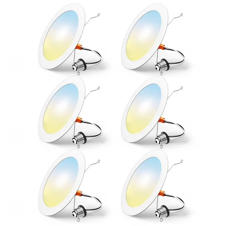 

Модернизированное светодиодное встраиваемое освещение, 6 дюймов, выбираемое 2700K 3000K 4000K 5000K 6000K, плоские светодиодные лампы с регулируемой яркостью, 10W110W, 1