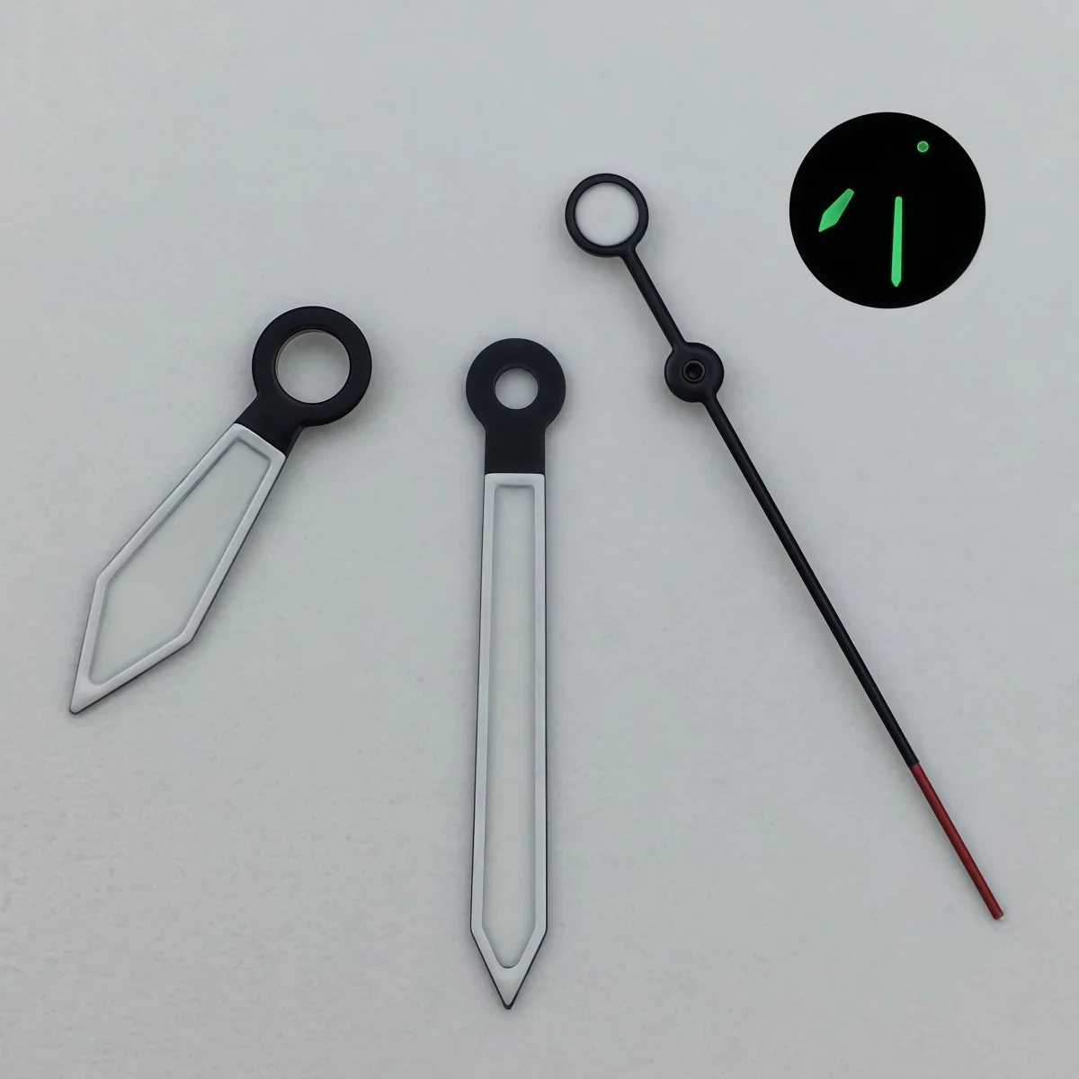 Black and white watch hands are suitable for NH35 NH36 ETA2824 PT5000 automatic movement accessories red tip second hand.