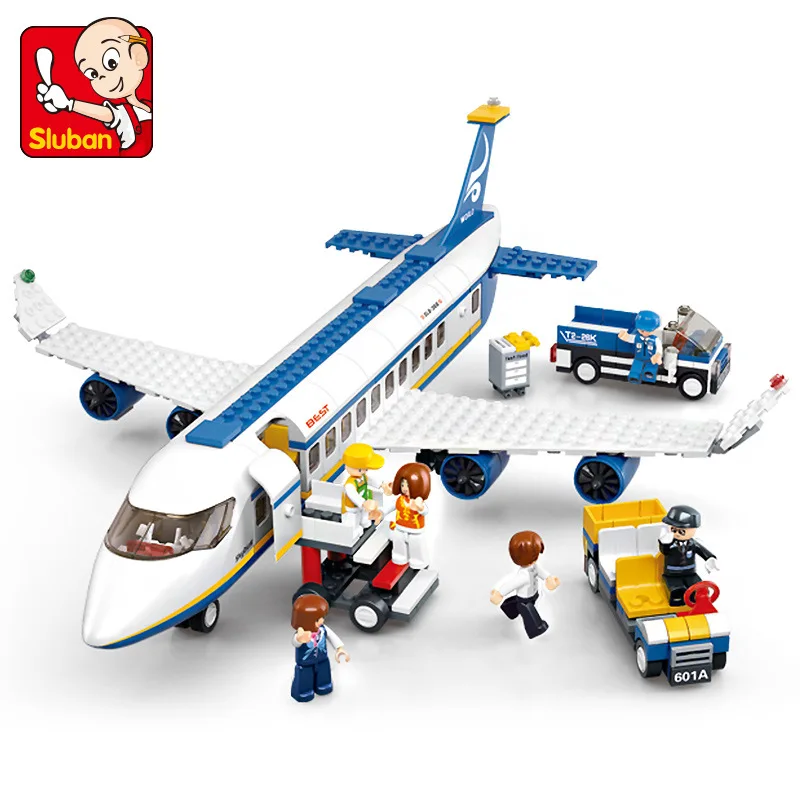 Sluban Block Aircraft Air Bus 0367 International Airport 0370 Air Ambulance 0371 cargo aircraft