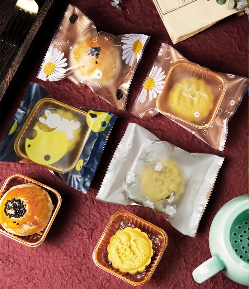 100 Stücke Einweg Mond Kuchen Verpackung Eigelb Gebäck Chinesische Mitte Herbst Festival Maschine Versiegelte Beutel – Detail 11