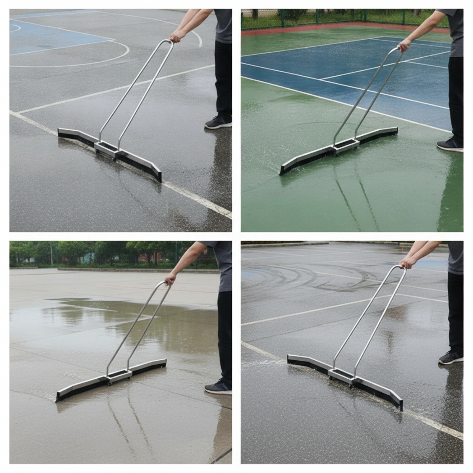 Court Squeegee with Wheels Wheeled Court Squeegee Water Pusher Heavy Duty Sports Tool Replaceable for Groundkeepers