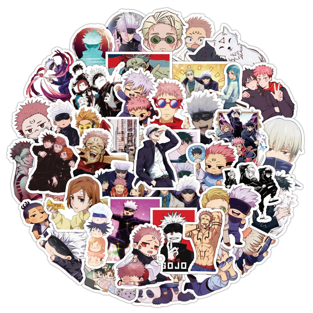 10/30/60pcs Jujutsu Kaisen Anime Stickers Itadori Yuji Satoru Gojo Decals Water Bottle Laptop Phone Cool Cartoon Sticker Kid Toy