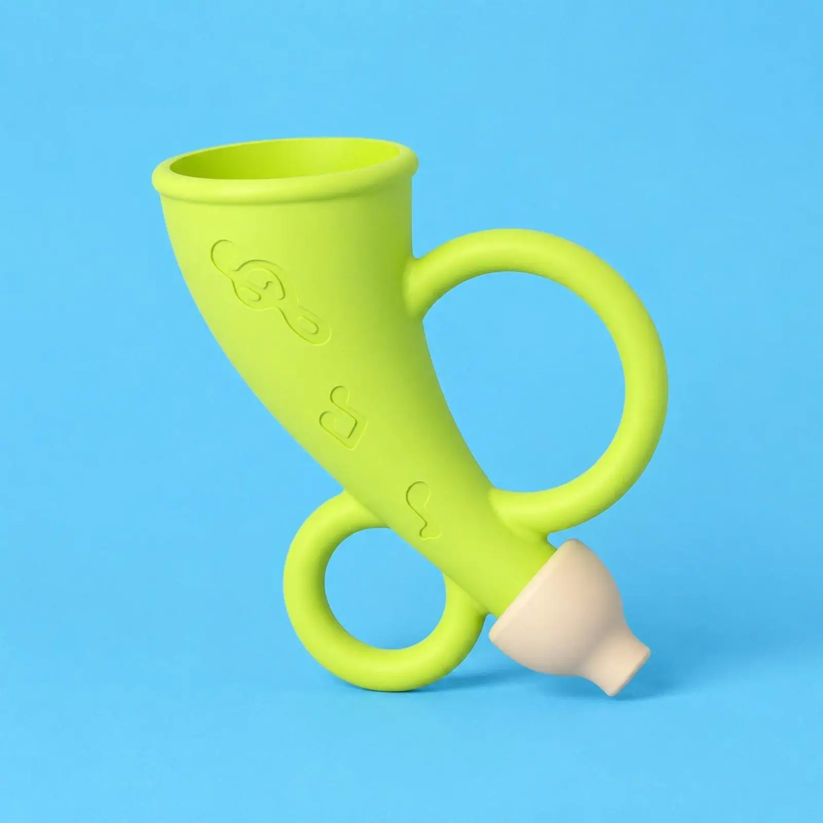 Baby Horn Silicone Teething Toy Infant Chewable Whistle Sound Noisemaker for Early Learning Play view 4