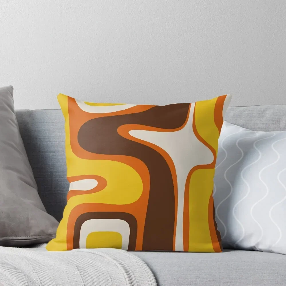 

Copacetic 70s Retro Modern Abstract Pattern Orange Mustard Yellow Brown Beige Throw Pillow Ornamental Pillow luxury decor pillow