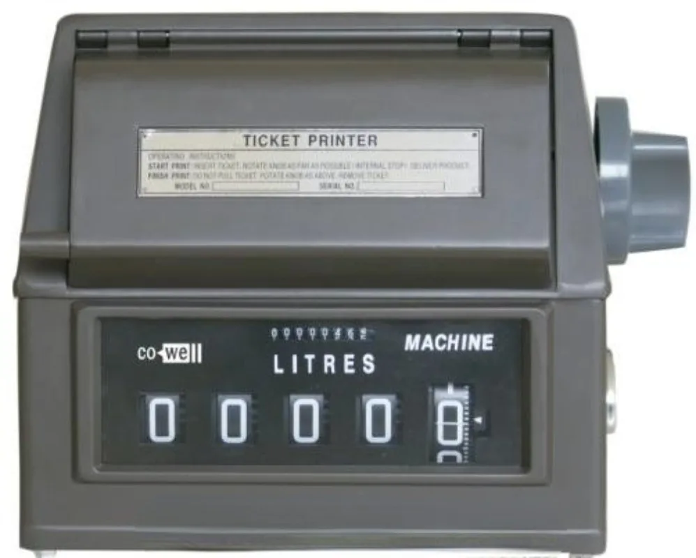 Mechanical fuel Counter with ticket printer for fuel oil flow meter