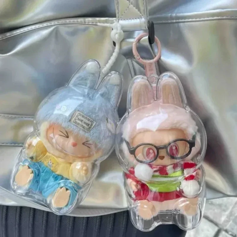 Voor Labubu Transparante beschermhoes Knuffels Cover Leuke Elf Plushie Display Bag Mini draagbare opbergdoos