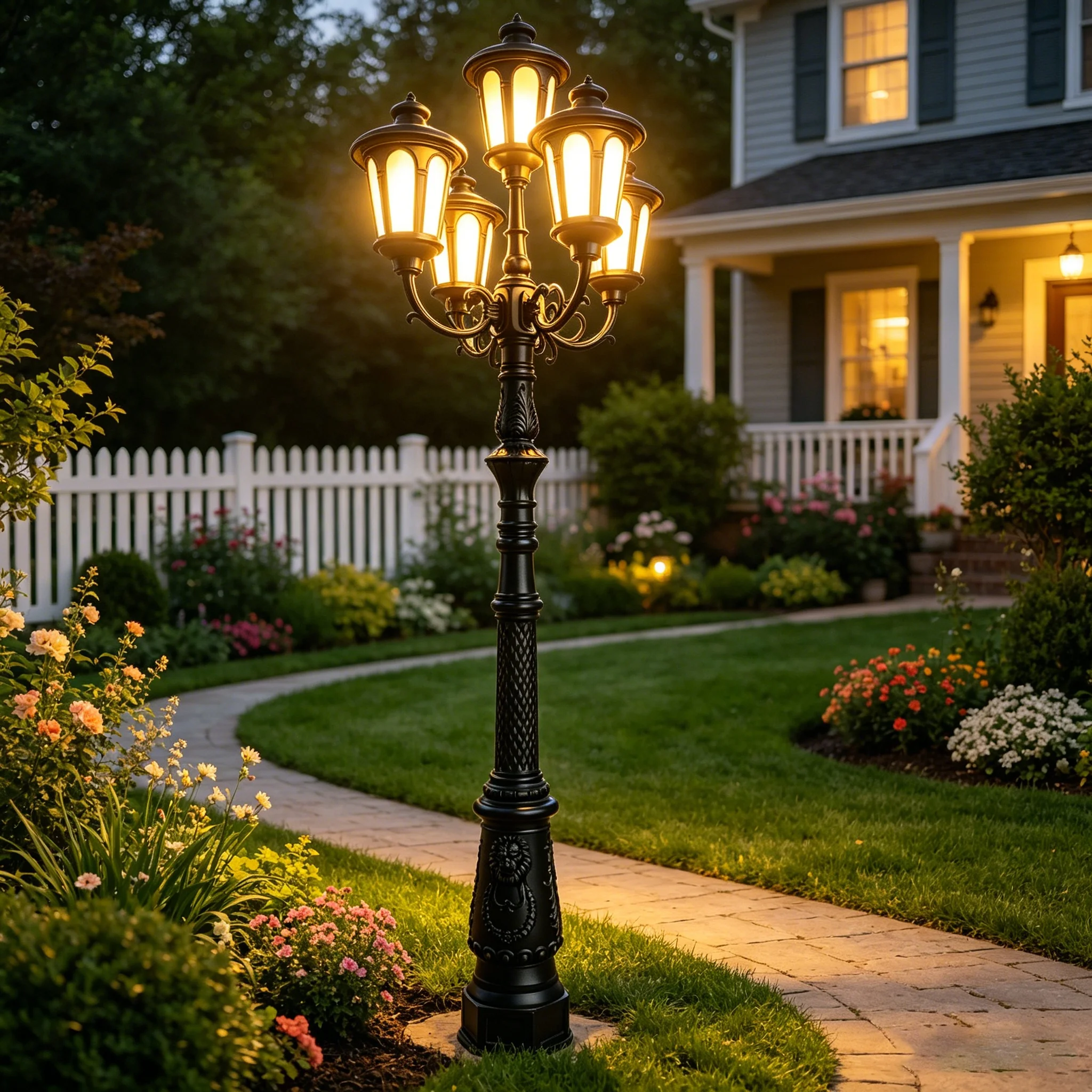 European Style Courtyard Lamp Villa Landscape Decoration Lamp Retro Outdoor square Park LED Waterproof Aluminum Street Lamp Post