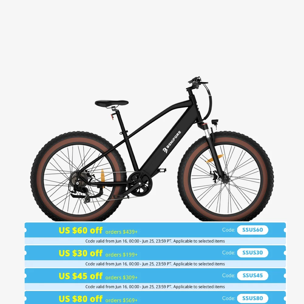

LUCKEEP C26 26" Mountain Electric Bike 750W(1400W Peak) Motor 48V 15Ah Battery