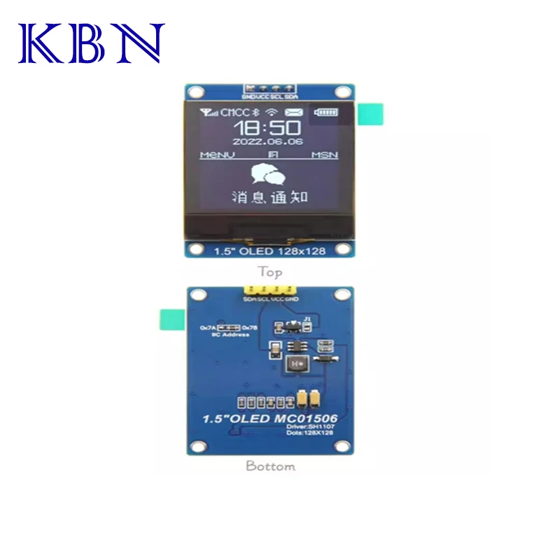 The 1.5-inch OLED liquid crystal display module SH1107 drives the I2C Communications 128 x 128 dot matrix