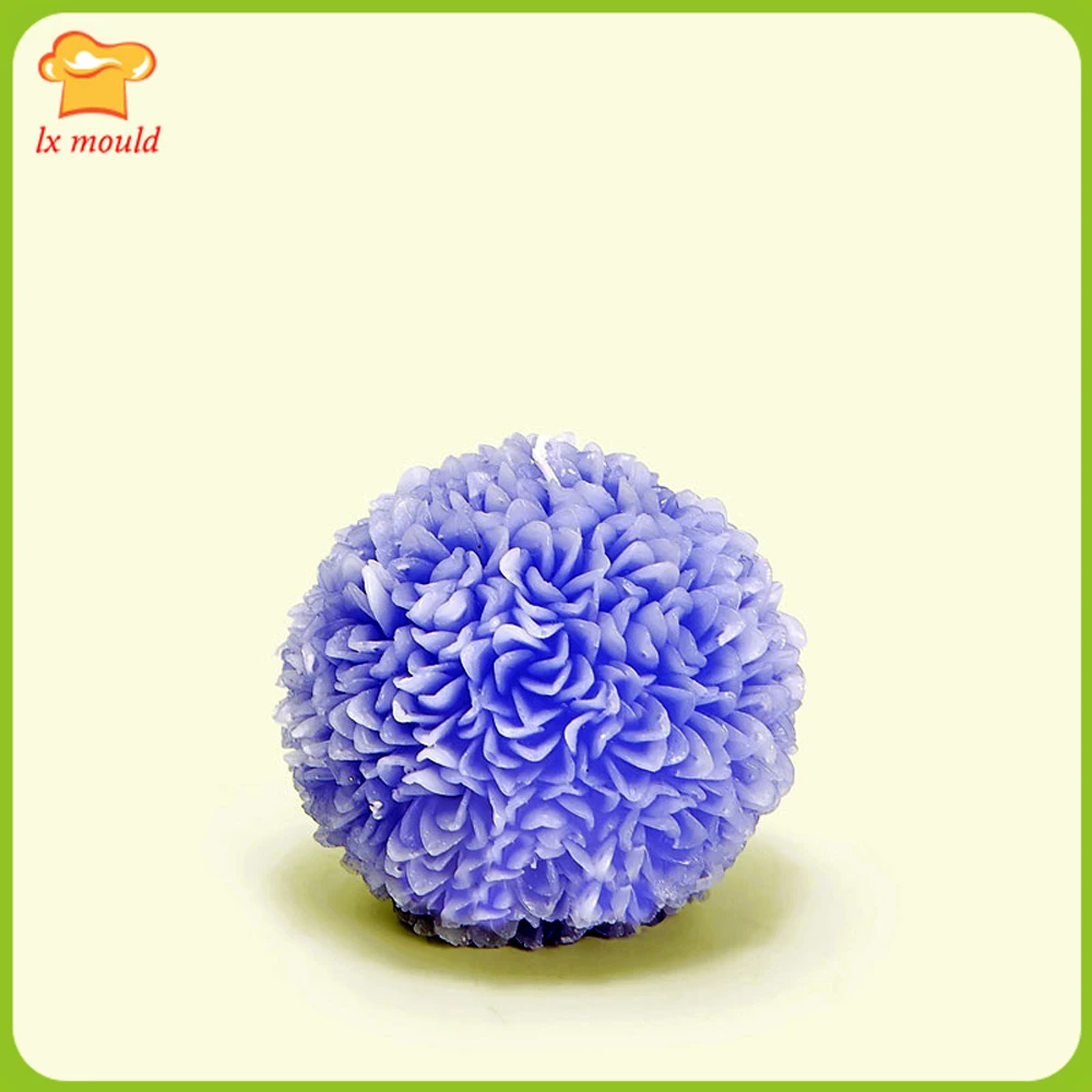 New Carved Flower Round Candle Silicone Molds Flower Ball Soap Aromatherapy Moulds Tools