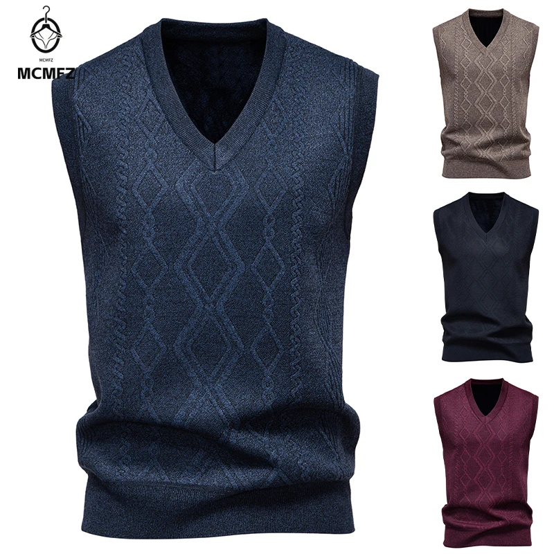 الرجال الخامس الرقبة محبوك سترة دافئة الخريف الشتاء الماس شبكة الملتوية زهرة عارضة الأزياء تنوعا متماسكة أعلى #5