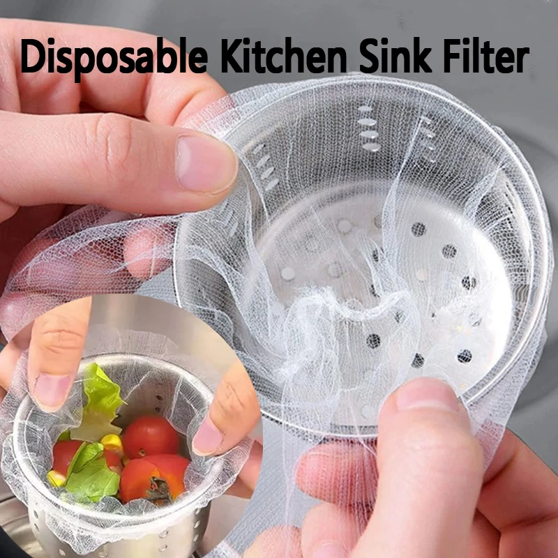 

100Pcs Disposable Sink Filter Kitchen Sewer Drain Anti-blocking Garbage Bag Pool Leak Mesh Bag Mesh Strainer Sink Garbage Net